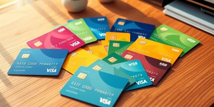 Use cartões diferentes para organizar categorias de gastos